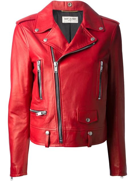 red ysl jacket|YSL leather jacket women's.